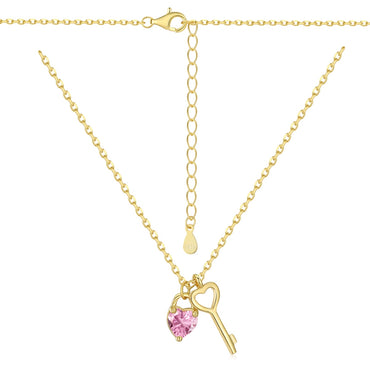 18K KEYXHEART NECKLACE