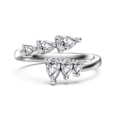 STERLING SILVER ADJUSTABLE PEAR RING
