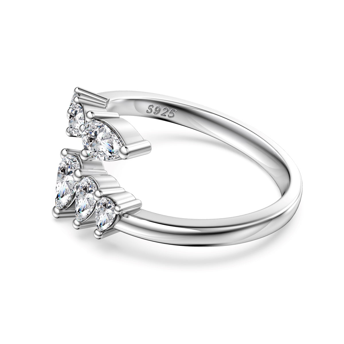 STERLING SILVER ADJUSTABLE PEAR RING