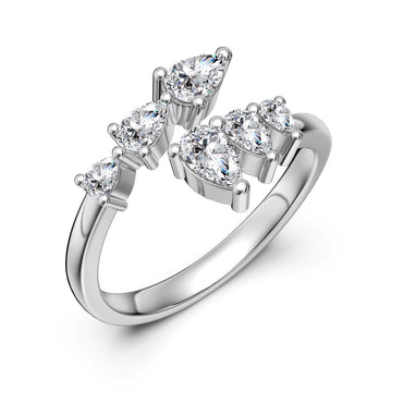 STERLING SILVER ADJUSTABLE PEAR RING