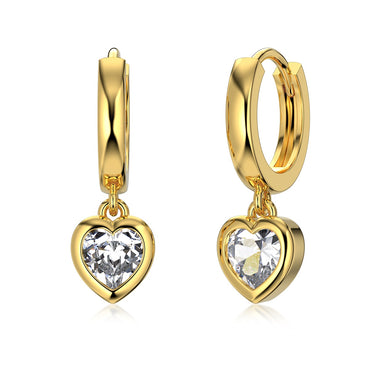 18K HEART HOOP EARRINGS