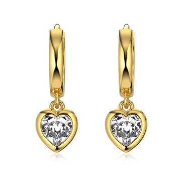 18K HEART HOOP EARRINGS