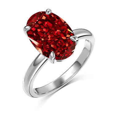 RUBY RED STERLING SILVER RING